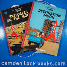 Load image into Gallery viewer, DESTINATION MOON. (The Adventures of TINTIN). FIRST ENGLISH Edition; HERGE [pseud. Georges Remi]. Leslie Lonsdale-Cooper &amp; Michael Turner [Translators] . Published by Methuen. 1959 Comic Condition: Very Good Hardcover
