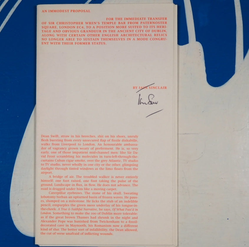An immodest proposal by Iain Sinclair( Book ). 	London : Test Centre, Aldgate Press 2013.