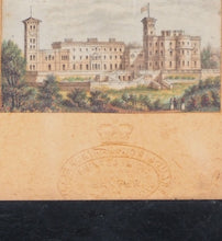 Load image into Gallery viewer, George Baxter, 1804-1867.  Two circa 1851 &quot;Needle Box&quot; miniature prints, of Crystal Palace and of Osborne House.
