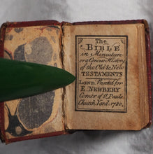 Load image into Gallery viewer, Bible in minuiture [sic] or a concise history of Old &amp; new Testaments Bible in minuiture or a concise history of Old &amp; new Testaments. Publication Date: 1780 Condition: Very Good. >>MINIATURE BOOK<<

