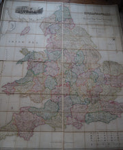 Load image into Gallery viewer, Map of England &amp; Wales Divided into Counties, Parliamentary Divisions and Dioceses. Shewing the Principal Roads, Railways, Rivers and Canals. Publication Date: 1840 Condition: Very Good
