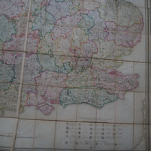 Load image into Gallery viewer, Map of England &amp; Wales Divided into Counties, Parliamentary Divisions and Dioceses. Shewing the Principal Roads, Railways, Rivers and Canals. Publication Date: 1840 Condition: Very Good
