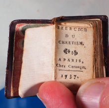 Load image into Gallery viewer, Exercice du Chretien [early 18th century miniature book]. Publication Date: 1737 Condition: Very Good. &gt;&gt;MINIATURE BOOK&lt;&lt;
