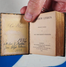 Load image into Gallery viewer, Hebrew Lyrics. Select Poems on Old Testament subjects.>>MINIATURE BOOK<< Publication Date: 1837 Condition: Very Good
