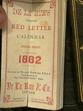 Load image into Gallery viewer, De La Rue's Improved Red Letter Calendar, Finger Shape. >>MINIATURE BOOK<<
