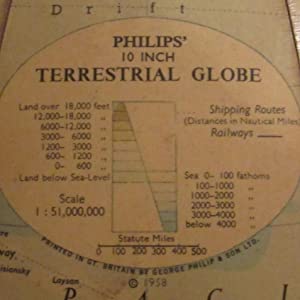 Ten-Inch Terrestrial Globe George Philip & Son Publication Date: 1958 Condition: Very Good