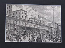 Load image into Gallery viewer, Chemin de Fer Suspendu, A New York. [Overhead Railway New York] Publication Date: 1877 Condition: Good
