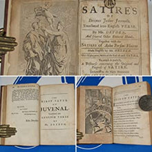 Load image into Gallery viewer, The Satires of Decimus Junius Juvenalis. Translated into English Verse [with] the Satires of Aulus Persius Flaccus .... a Discourse concerning the Original and Progress of Satire JUVENAL, FLACCUS (authors). JOHN DRYDEN (editor &amp; translator).   1697
