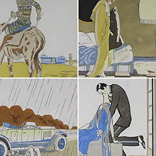 Load image into Gallery viewer, Quatres Proverbes or Four Proverbs. &#39;Les paroles s&#39;envolent les ecrits restent&#39;; &#39;On a souvent besoin d&#39;un plus petit que soi&#39;; &#39;Qui trop embrasse.&#39;; &#39;Aide-toi le ciel t&#39;aidera&#39; ETTORE TITO Publication Date: 1927
